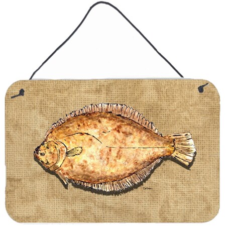 Carolines Treasures 8 x 12 in. Flounder Aluminium Metal Wall or Door Hanging Print 8821DS812